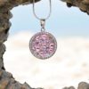 Swarovski Silver Pink Pendant-Bangle with Chain