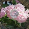 Swarovski Silver Pink Pendant-Bangle with Chain - Image 3